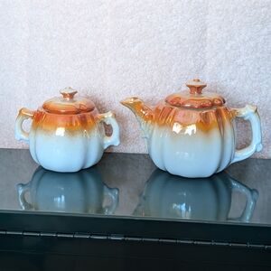 Vtg Lustre Cream And Sugar Set